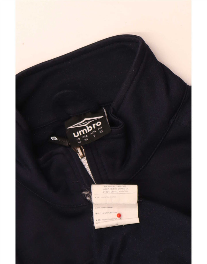 Umbro Uomo Zip Collo Regular Fit Pullover Tuta Top XS Blu Navy Sport