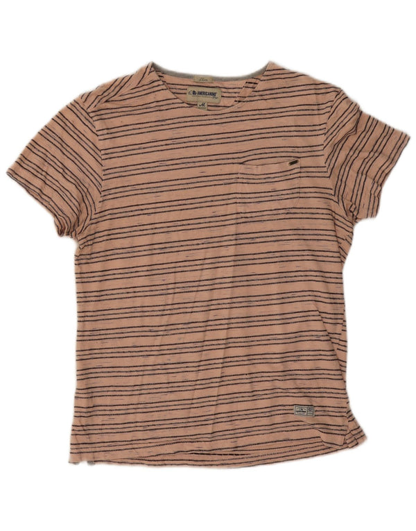 Americanino T-shirt slim da donna Top UK 12 Cotone a righe rosa medio