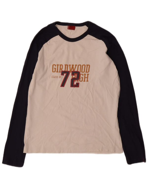 Levi's Top grafico da uomo a maniche lunghe in cotone bianco piccolo