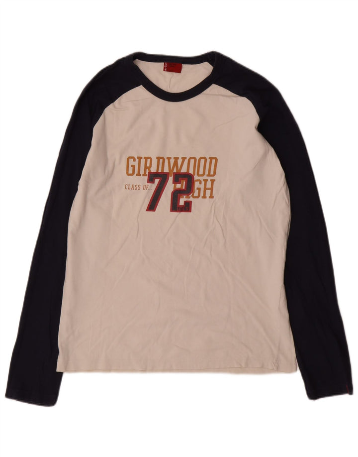 Levi's Top grafico da uomo a maniche lunghe in cotone bianco piccolo