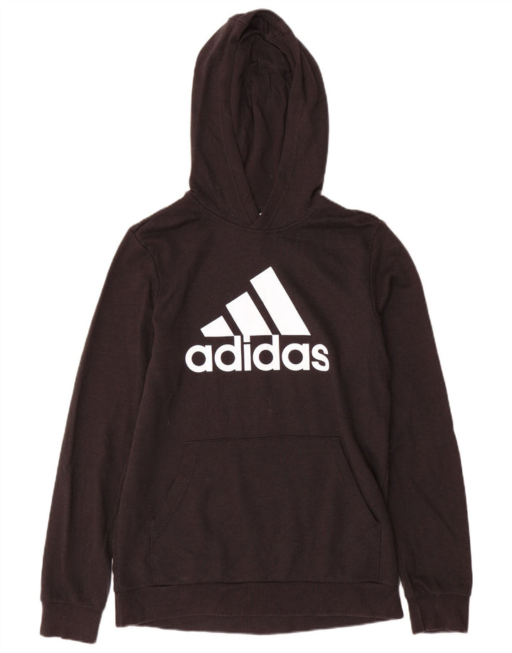 Maglione con cappuccio grafico ADIDAS da bambino 15-16 anni in cotone nero