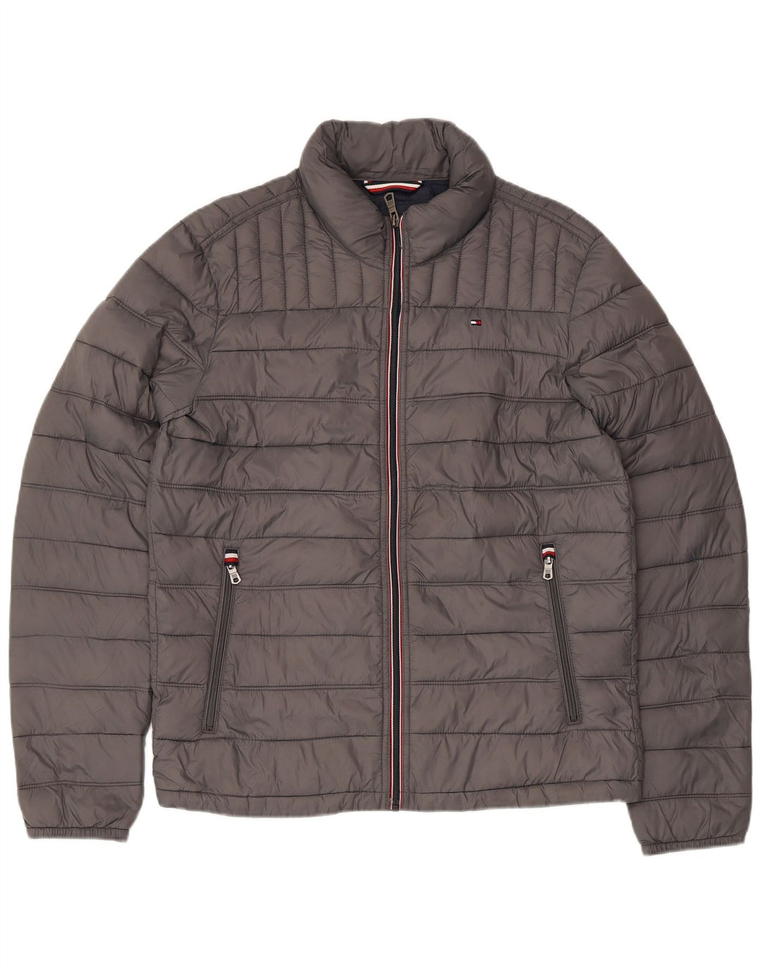 TOMMY HILFIGER Giacca imbottita da uomo UK 36 Small Nylon grigio