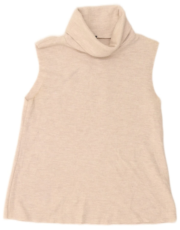 Canotta da donna Zara UK 12 cotone bianco sporco medio
