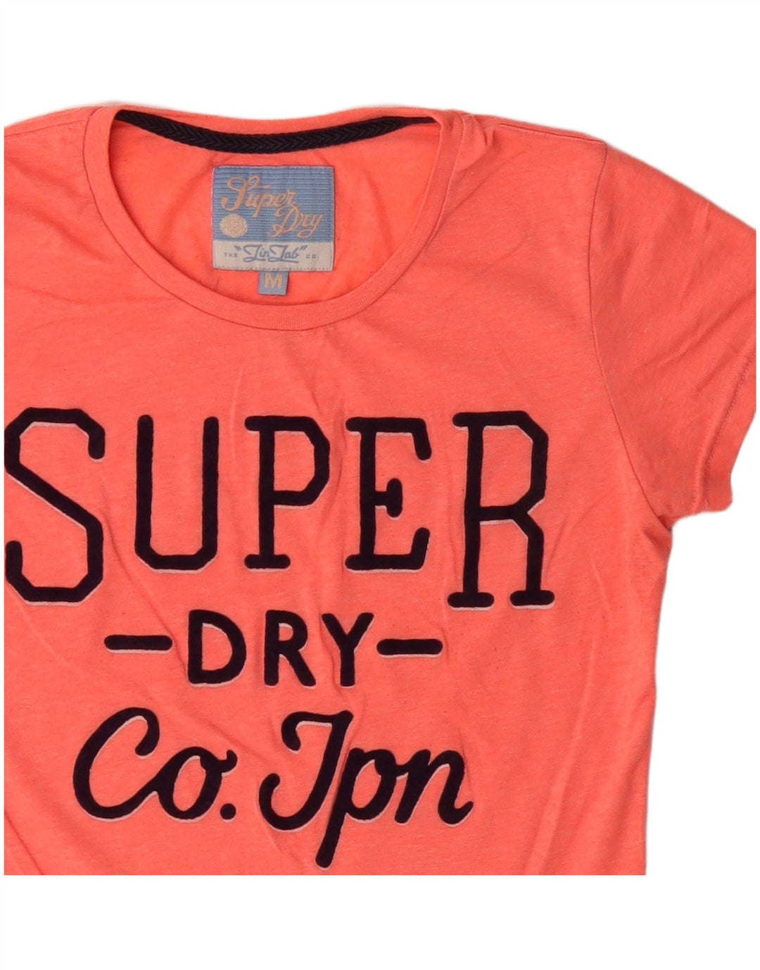 T-shirt grafica da donna Superdry Top UK 12 cotone arancione medio