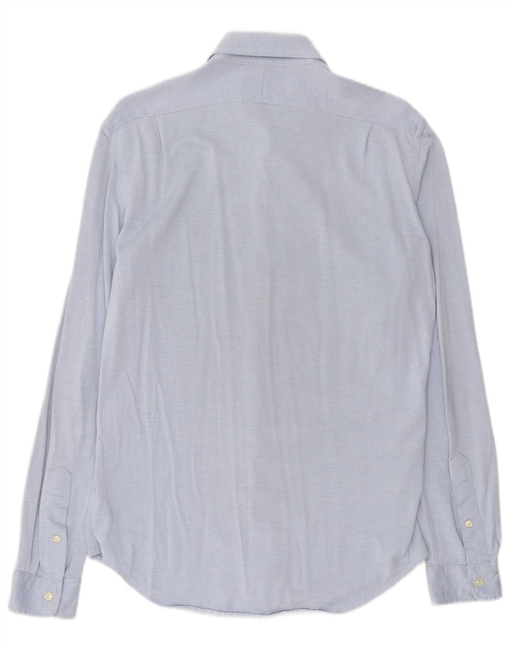 Camicia slim fit da uomo Ralph Lauren in cotone blu medio