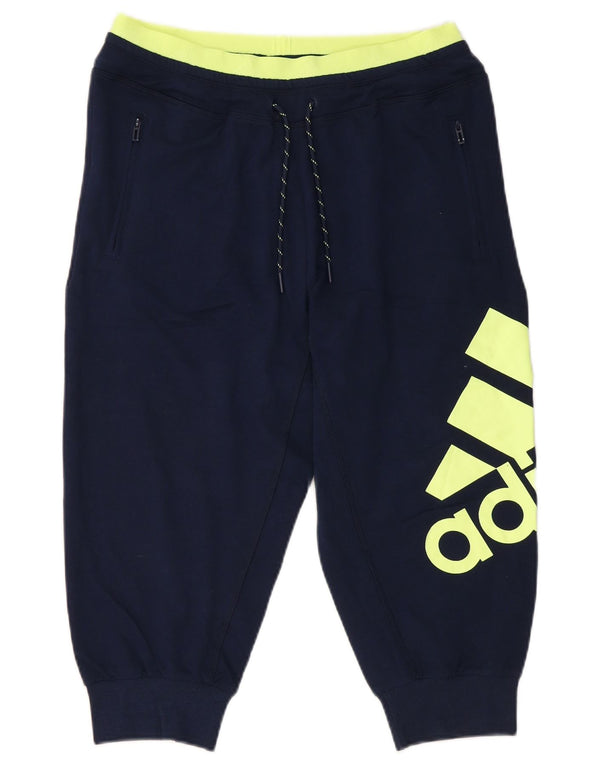Pantaloni da tuta con grafica ADIDAS da donna Joggers UK 8/10 Small Blu navy