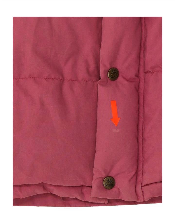 KAPPA Mens Hooded Padded Jacket UK 38 Medium Pink Cotton Vintage Kappa and Second-Hand Kappa from Messina Hembry 