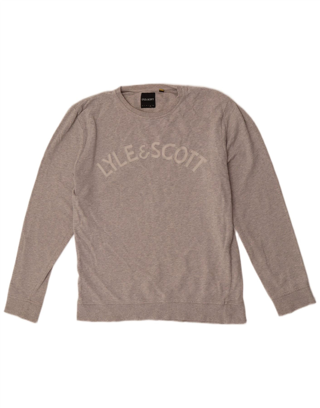 Lyle & Scott Felpa grafica da uomo Maglione XL Cotone chiazzato grigio