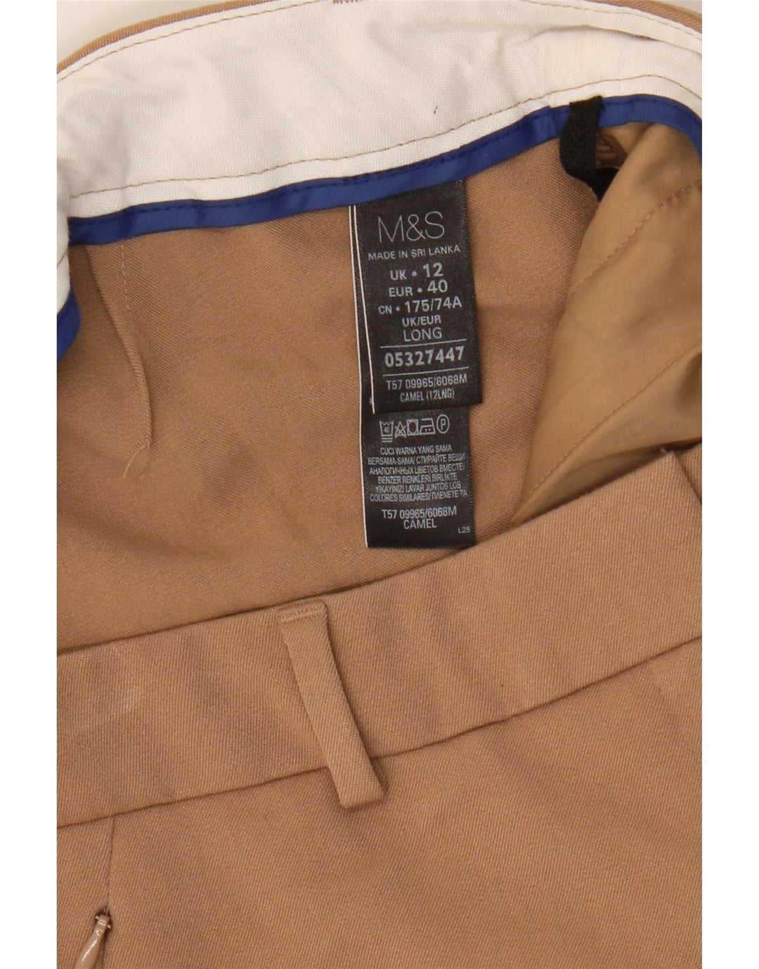 Pantaloni chino slim da donna Marks & Spencer UK 12 medi W32 L33 Marrone