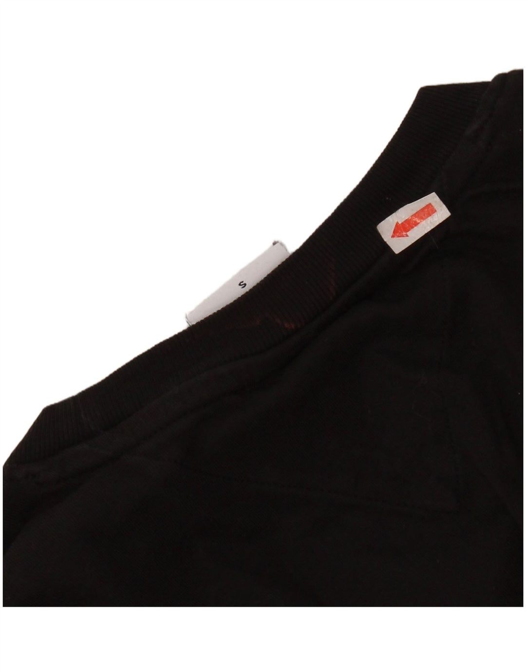 TOMMY HILFIGER T-shirt grafica corta da donna Top UK 10 piccolo cotone nero