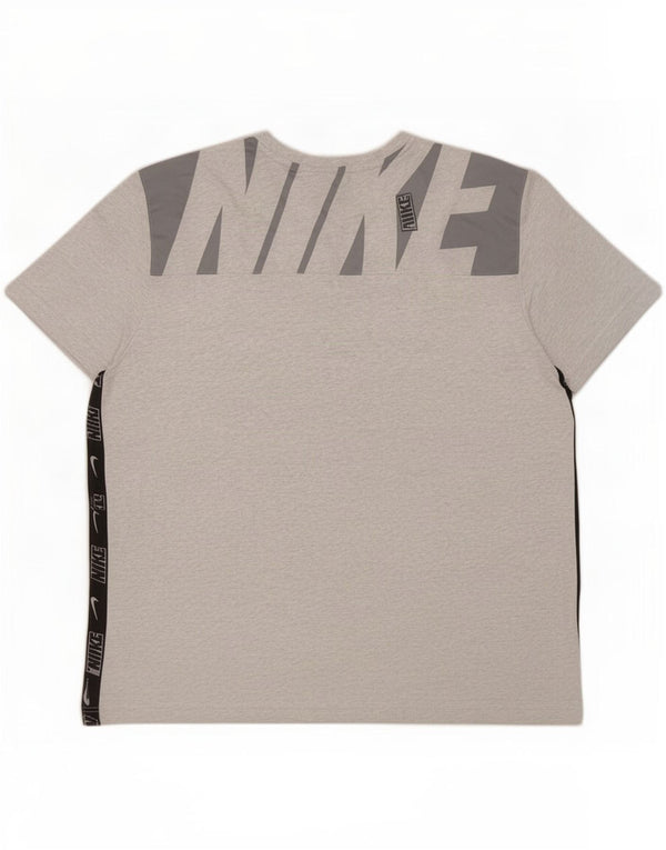 T-shirt grafica da uomo Nike Top 2XL in cotone color block grigio