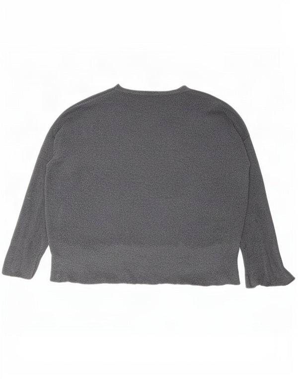 Maglione maglione girocollo oversize da donna Zara UK 10 piccolo grigio