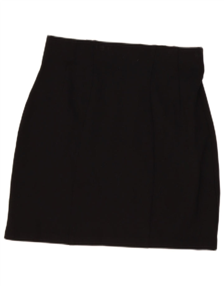 Minigonna da donna Marks & Spencer UK 12 media W30 viscosa nera