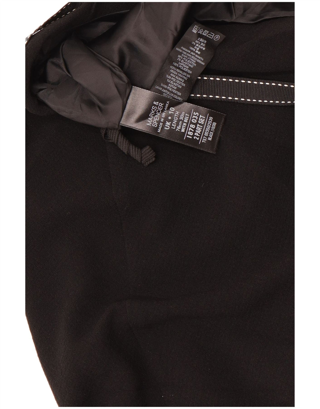 Gonna a trapezio da donna Marks & Spencer UK 10 piccola W30 poliestere nero
