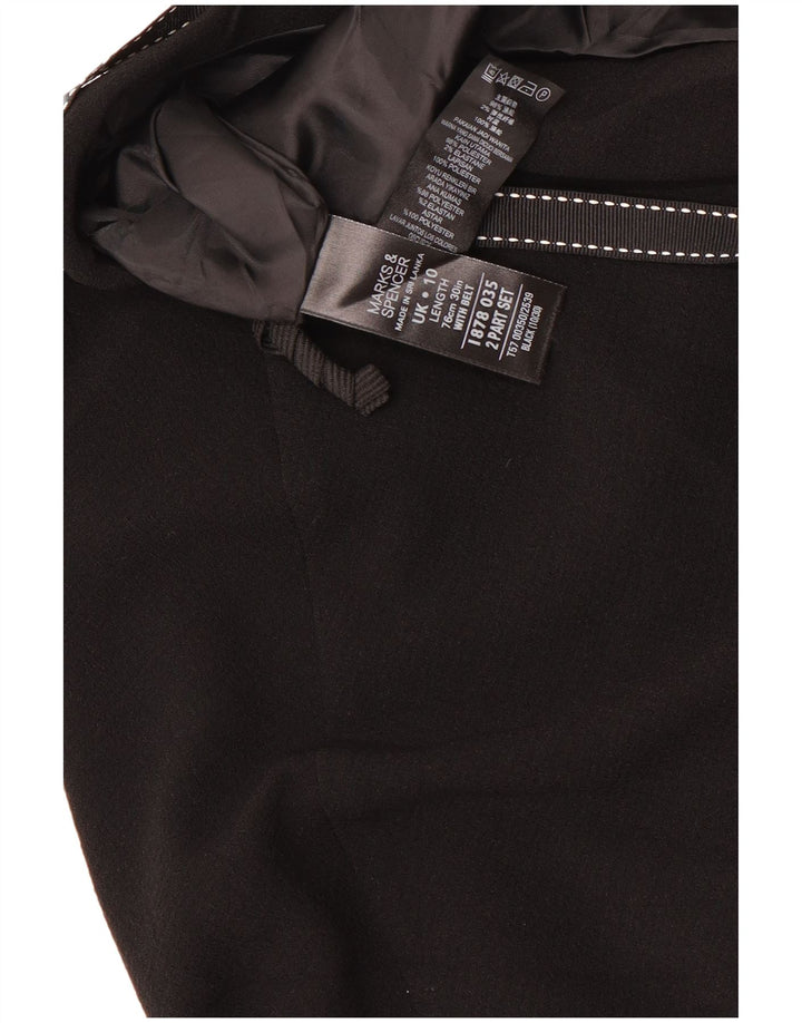 Gonna a trapezio da donna Marks & Spencer UK 10 piccola W30 poliestere nero
