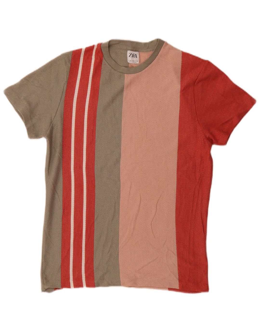T-shirt Zara da uomo Top a righe multicolori medie