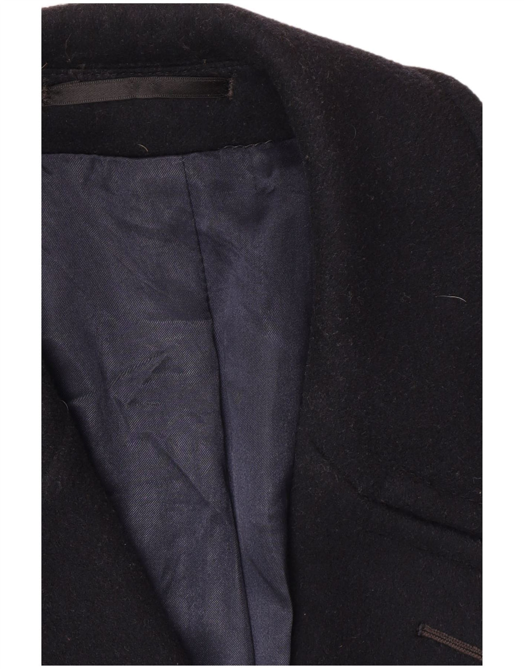 Cappotto doppiopetto vintage da uomo UK 40 grande blu navy
