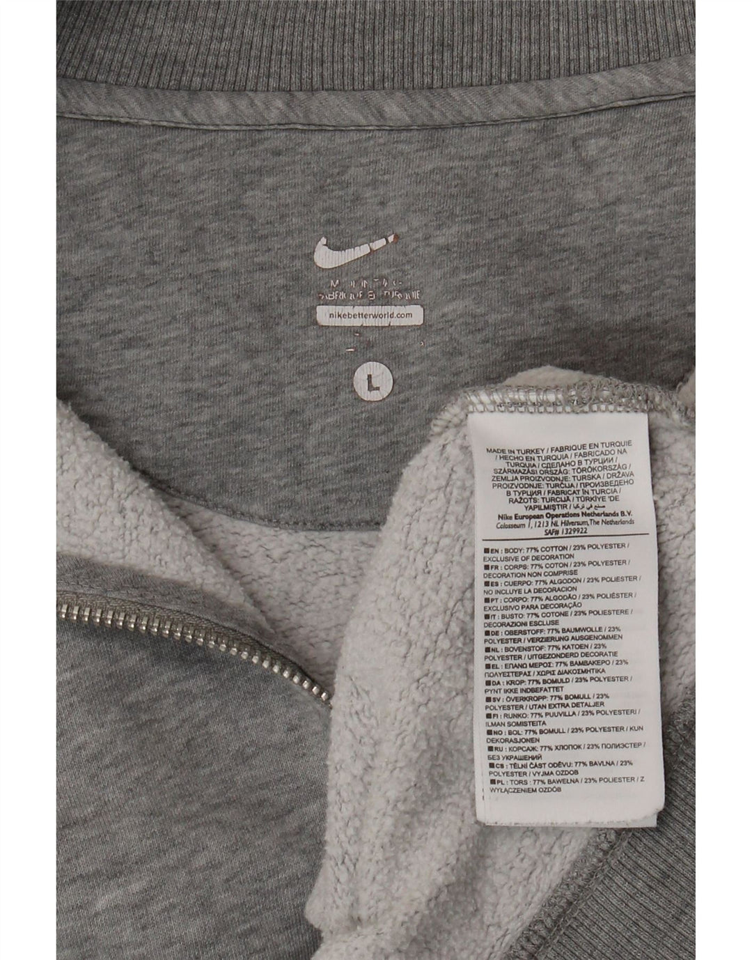 Giacca da tuta da uomo NIKE, giacca grande, in cotone chiazzato grigio