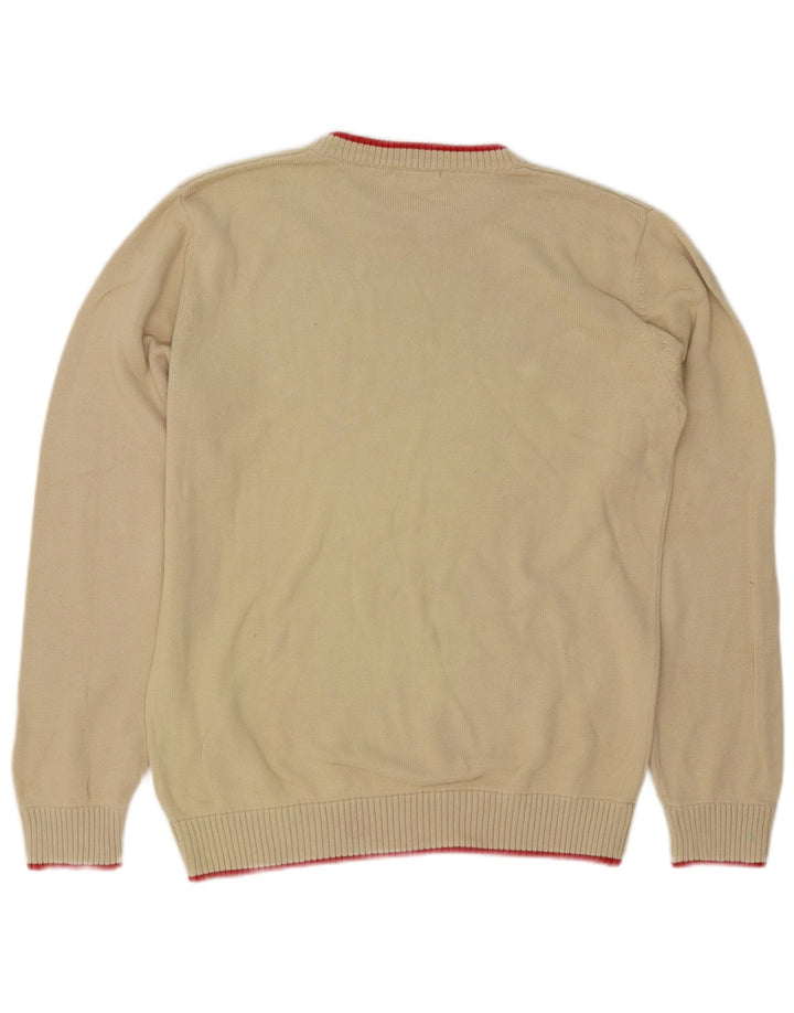 Maglione maglione girocollo da uomo Sergio Tacchini in cotone beige medio