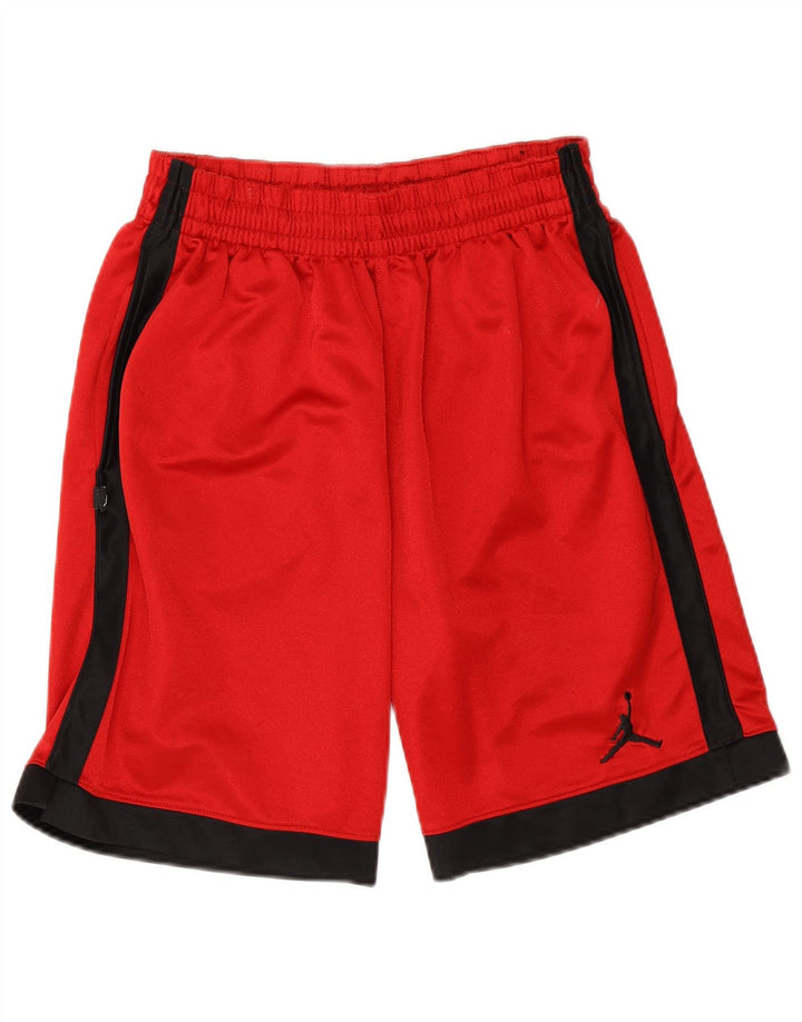 Pantaloncini sportivi Jordan da uomo piccoli in poliestere color block rosso