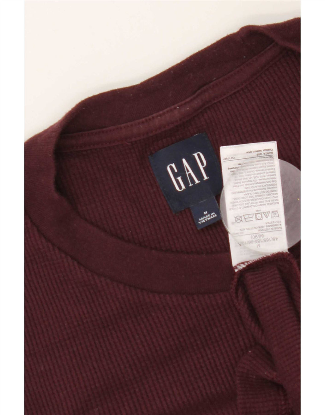 Gap Top da uomo a maniche lunghe in cotone bordeaux medio