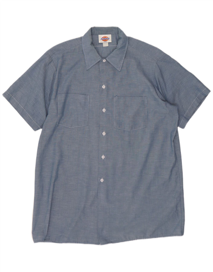 DICKIES Camicia da uomo a maniche corte grande in cotone blu