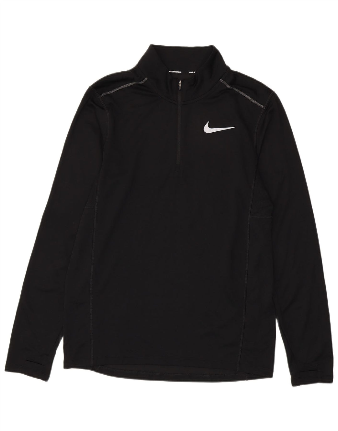 Maglia da tuta Nike Dri Fit con zip e collo pullover da uomo, poliestere nero medio