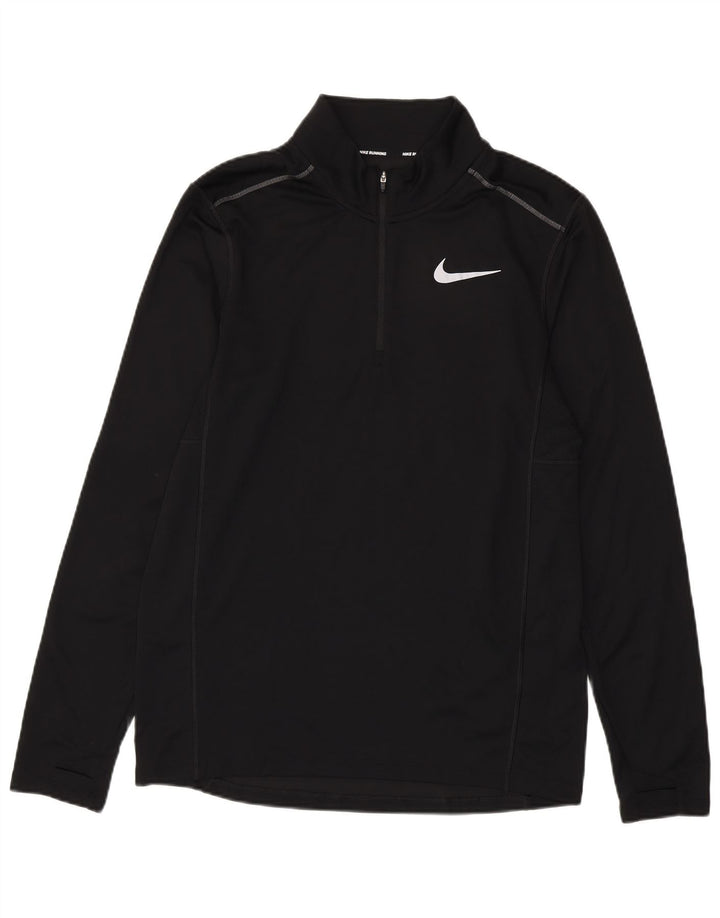 Maglia da tuta Nike Dri Fit con zip e collo pullover da uomo, poliestere nero medio
