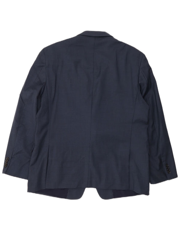 Giacca blazer a 2 bottoni da uomo Tommy Hilfiger UK 46 3XL Lana blu navy