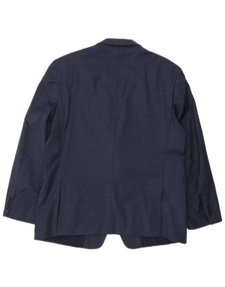 Giacca blazer a 2 bottoni da uomo Tommy Hilfiger UK 46 3XL Lana blu navy
