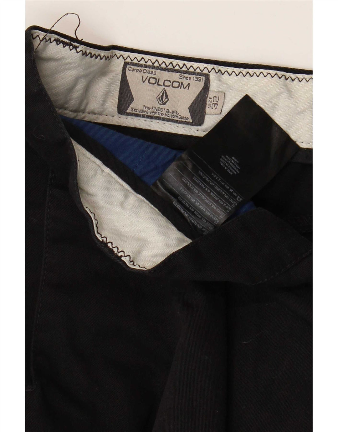 Pantaloni chino dritti da uomo Volcom W32 L30 cotone nero