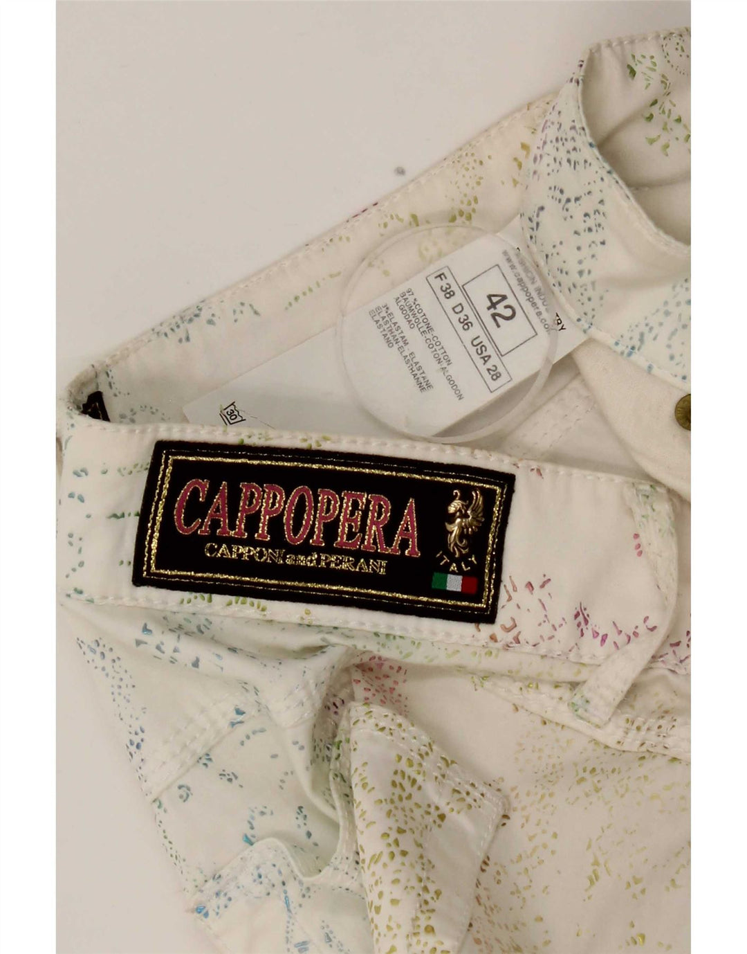 Pantaloni casual da donna Cappopera IT 42 medio W26 L29 bianco sporco