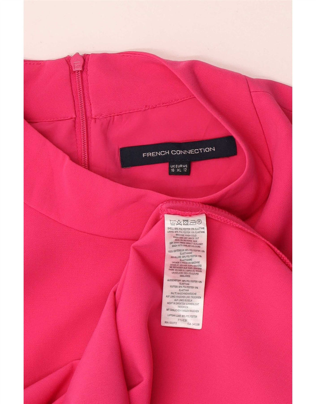 Abito tubino senza maniche da donna French Connection UK 16 Grande poliestere rosa