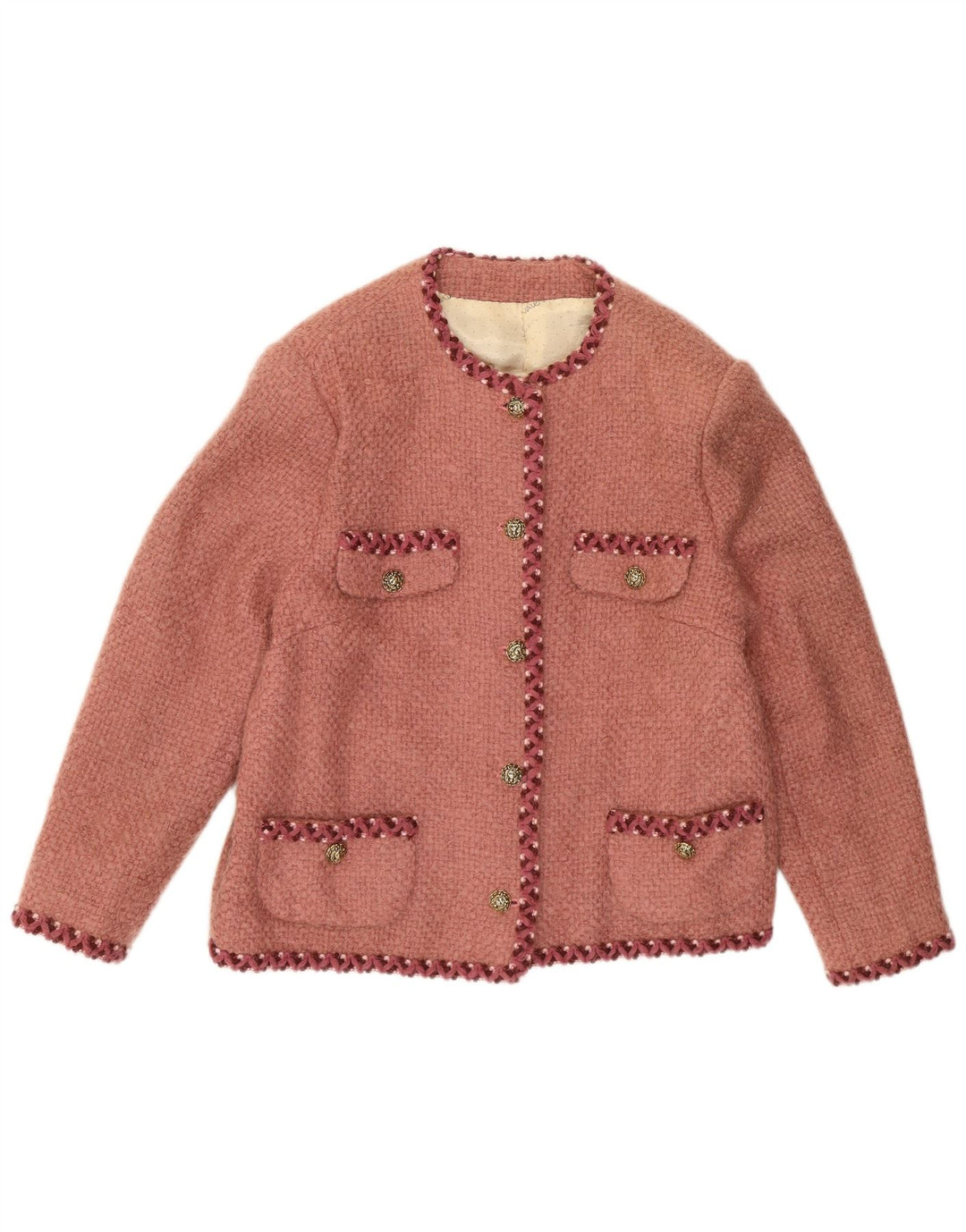 Giacca blazer vintage da donna a 5 bottoni UK 14 rossa media