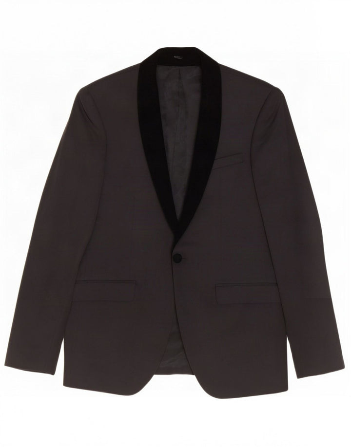 Gioberti Giacca Blazer da Uomo a 1 Bottone EU 46 Piccola Viscosa Nera