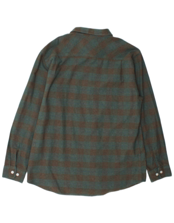 Camicia da uomo in flanella vestibilità standard Brixton 2XL cotone a quadretti verde