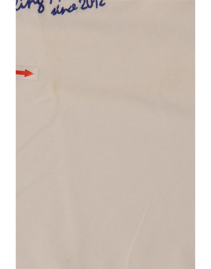 Polo grafica da uomo Rhode Island grande in cotone bianco