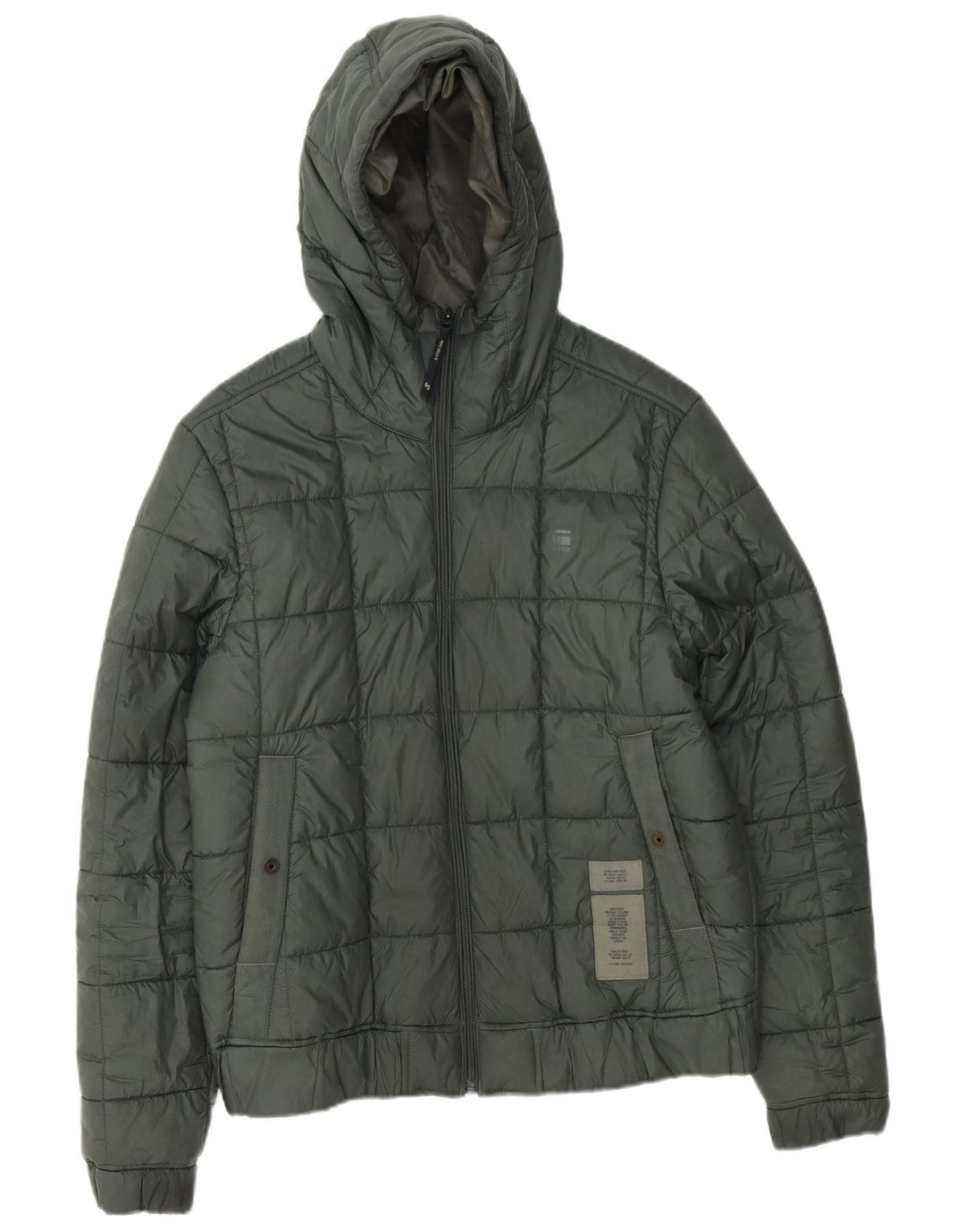 Giacca imbottita con cappuccio da uomo G-Star UK 38 Poliestere verde medio