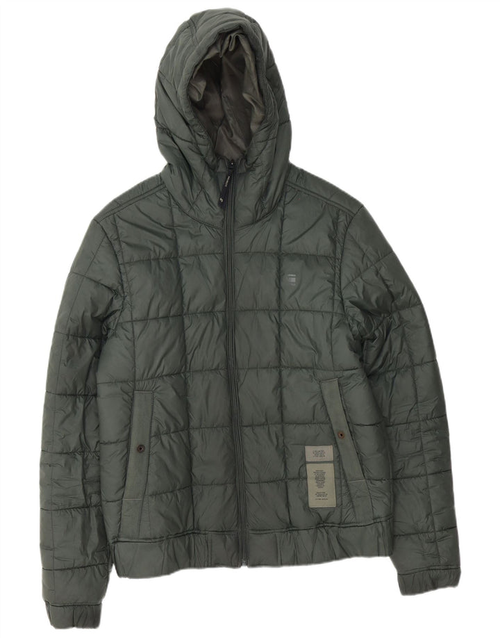 Giacca imbottita con cappuccio da uomo G-Star UK 38 Poliestere verde medio