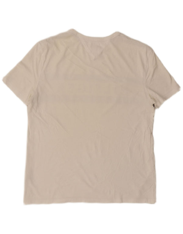 T-shirt grafica da uomo Tommy Hilfiger Top in cotone color block bianco medio