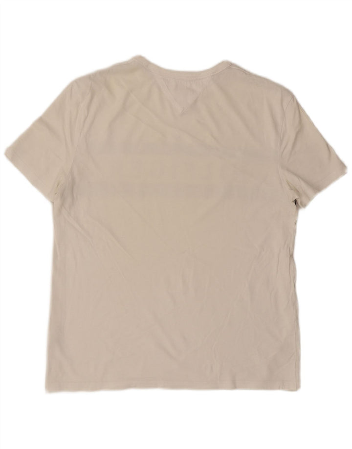T-shirt grafica da uomo Tommy Hilfiger Top in cotone color block bianco medio