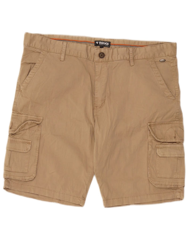Pantaloncini cargo da uomo Brugi W36 grandi in cotone beige