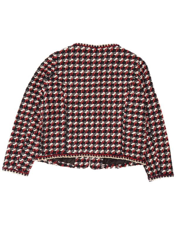 Giacca blazer da donna Zara UK 16 grande motivo a quadri multicolore