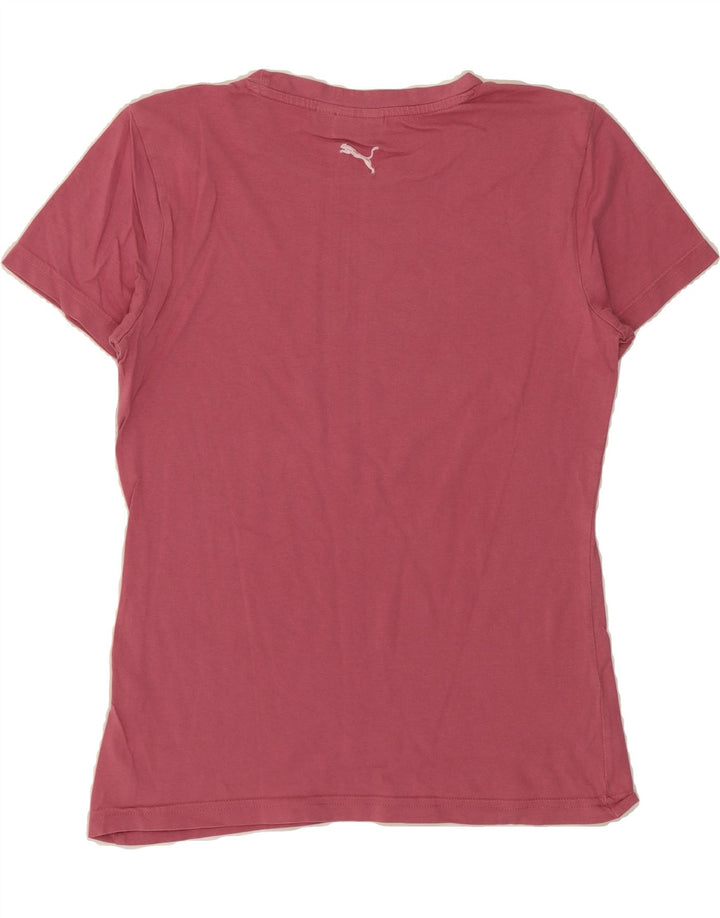 PUMA Womens Graphic T-Shirt Top UK 12 Medium Pink Cotton Vintage Puma and Second-Hand Puma from Messina Hembry 