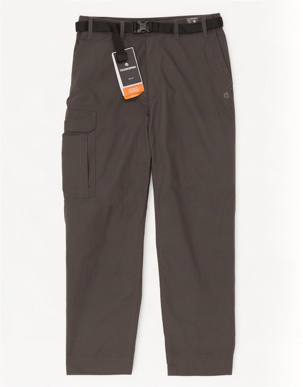 CRAGHOPPERS Pantaloni cargo dritti da uomo W34 L28 poliestere grigio