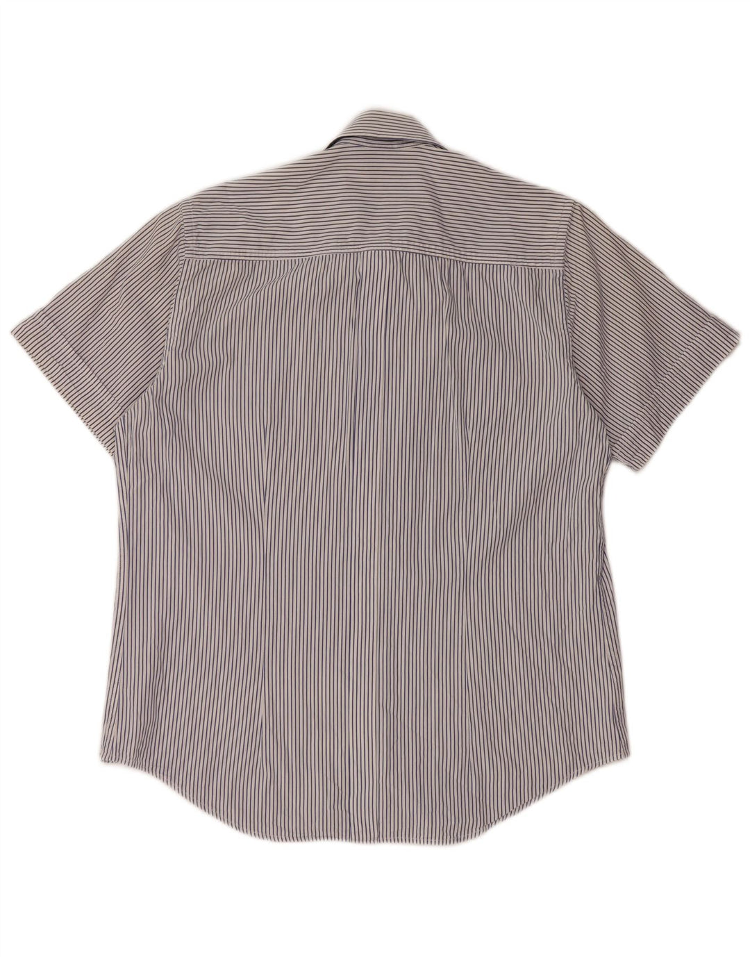 SERGIO TACCHINI Camicia Uomo Manica Corta Cotone Gessato Medio Blu Navy