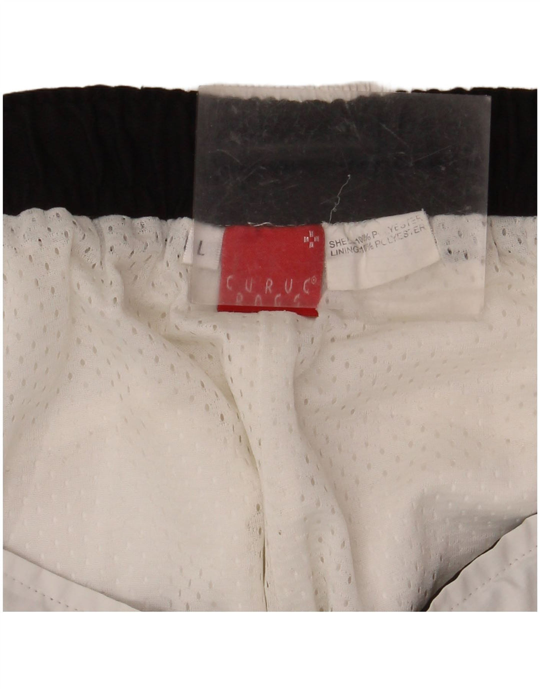 Pantaloncini sportivi da uomo VINTAGE grandi in poliestere bianco