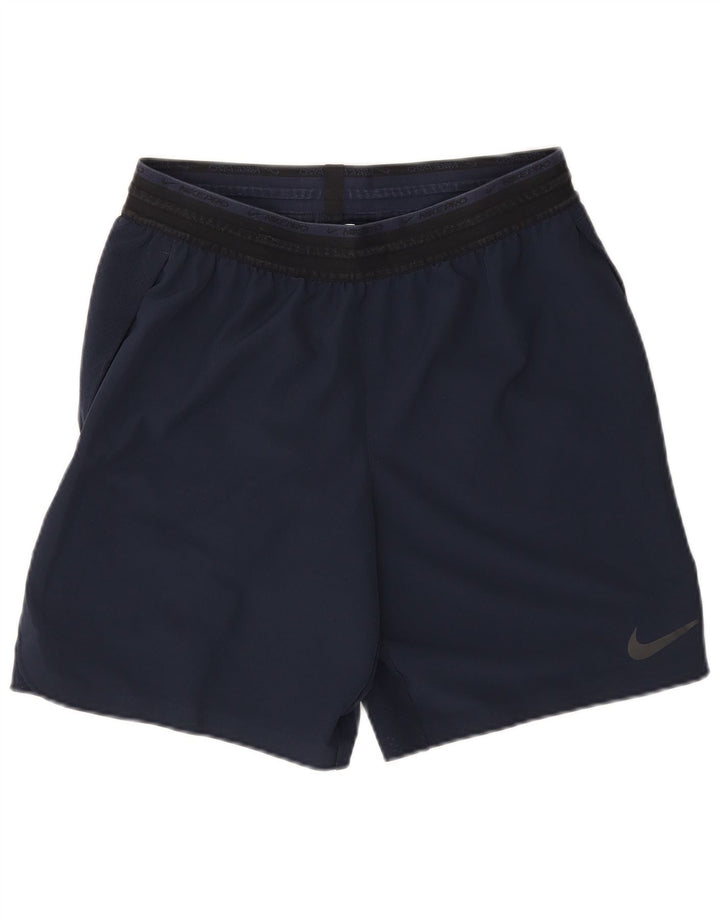 Pantaloncini sportivi Nike da uomo Dri Fit, poliestere color block medio blu navy