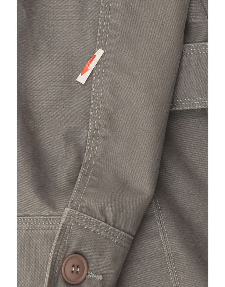 Trench da donna Laura Ashley UK 14 grande cotone grigio