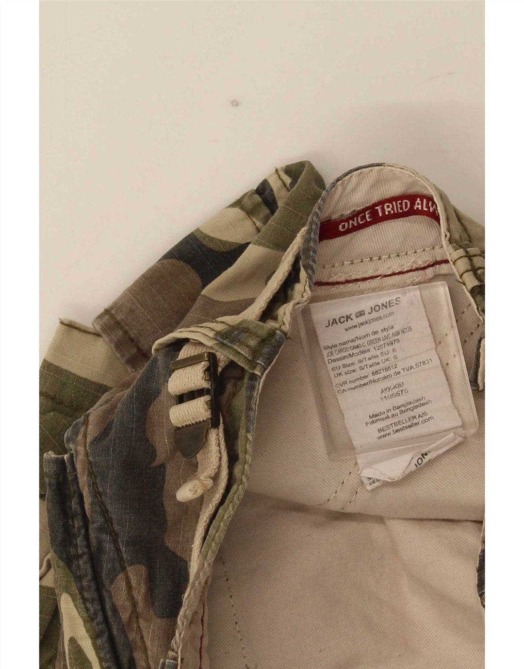 Pantaloncini cargo da uomo Jack & Jones piccoli W28 mimetici kaki